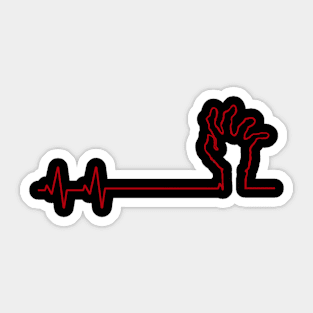 Minimalist Zombie Flatline Sticker